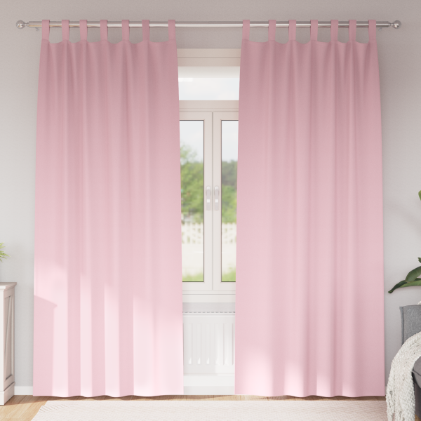 Cortinas con cortinas 2 pcs Rosa bebé 245 x 140 cm Poliéster D