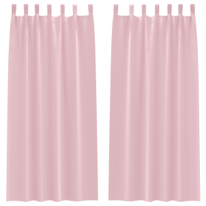 Cortinas com cortinas 2 pcs Rosa Bebê 245 x 140 cm Poliéster H