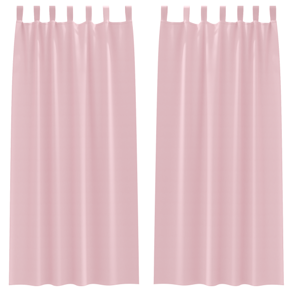 Cortinas com cortinas 2 pcs Rosa Bebê 260 x 140 cm Poliéster M 2