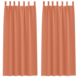 Cortinas com cortinas 2 pcs Terracota 260 x 140 cm Poliéster H