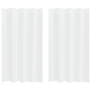 Cortinas con cortinas 2 pcs Blanco 140 x 175 cm Poliéster H
