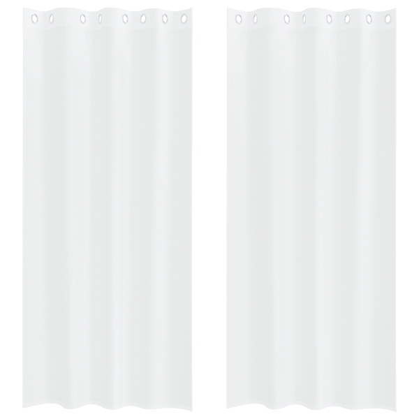 Cortinas com cortinas 2 pcs Branco 140 x 245 cm Poliéster M 2