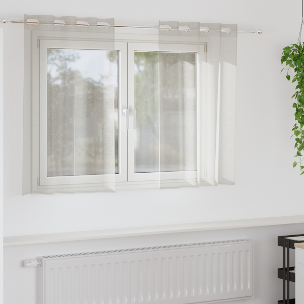 Cortinas con cortinas 2 pcs Crema 140 x 140 cm Poliéster D