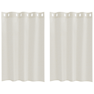 Cortinas com cortinas 2 pcs Creme 140 x 140 cm Poliéster H
