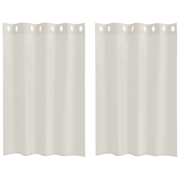 Cortinas com cortinas 2 pcs Creme 140 x 140 cm Poliéster M 2
