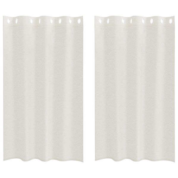 Cortinas com cortinas 2 pcs Creme 140 x 175 cm Poliéster M 2