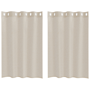 Cortinas com cortinas 2 pcs Areia 140 x 140 cm Poliéster H