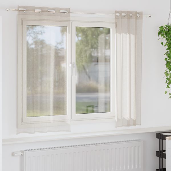 Cortinas con cortinas 2 pcs Arena 140 x 175 cm Poliéster D