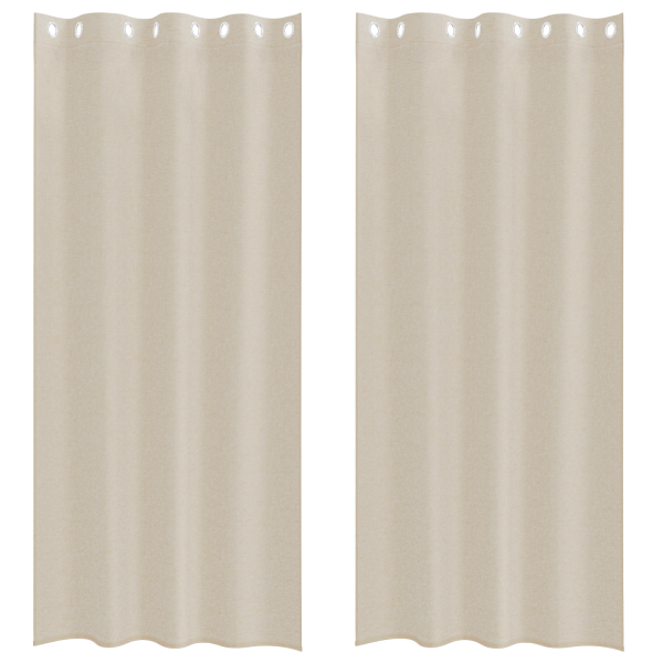Cortinas con cortinas 2 pcs Arena 140 x 225 cm Poliéster M 2