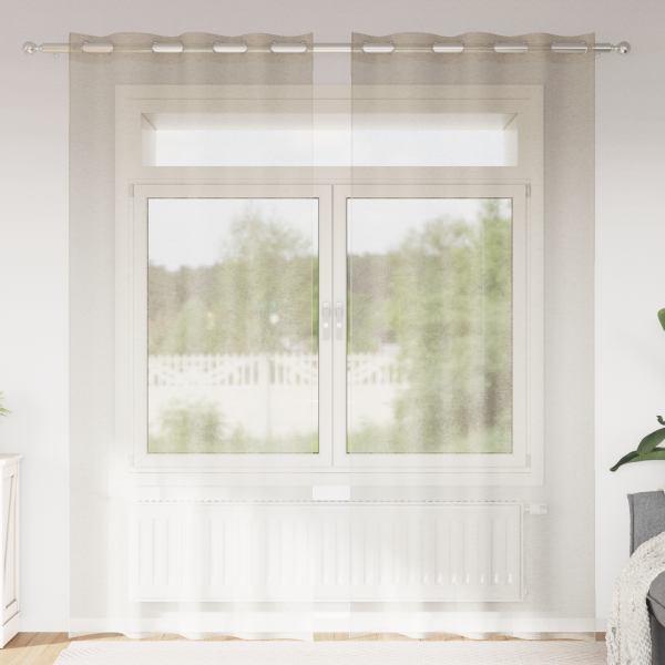 Cortinas con cortinas 2 pcs Arena 140 x 245 cm Poliéster D