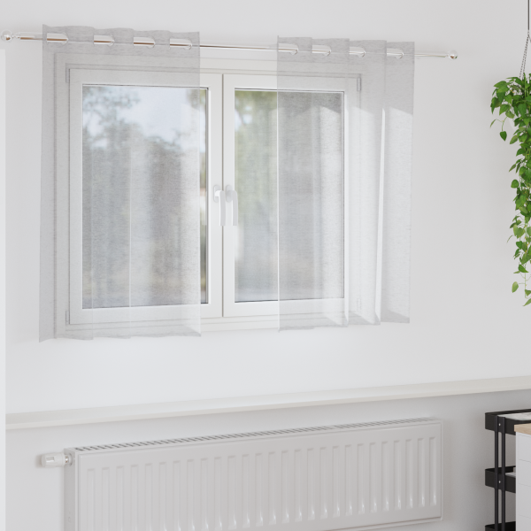 Cortinas con cortinas 2 pcs Gris claro 140 x 140 cm Poliéster D