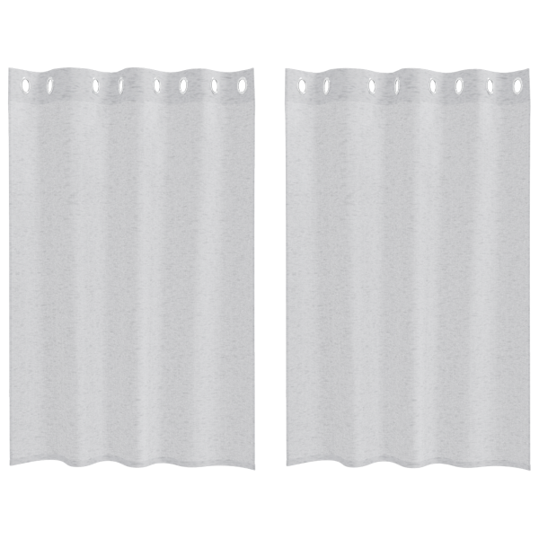 Cortinas 2 pcs Cinzento-claro 140 x 140 cm Poliéster M 2