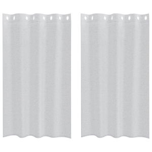 Cortinas con cortinas 2 pcs Gris claro 140 x 175 cm Poliéster H