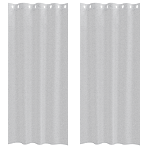 Cortinas 2 pcs Cinzento-claro 140 x 225 cm Poliéster H
