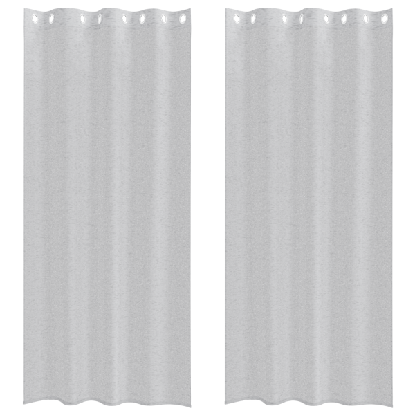 Cortinas 2 pcs Cinzento-claro 140 x 245 cm Poliéster M 2