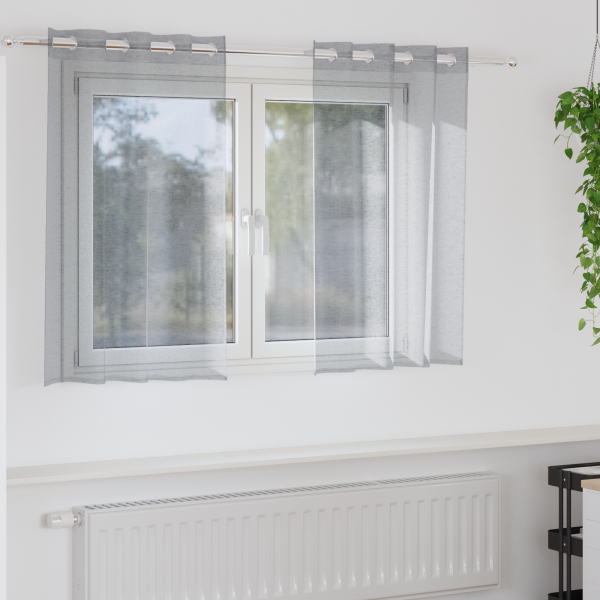 Cortinas con cortinas 2 pcs Gris oscuro 140 x 140 cm Poliéster D