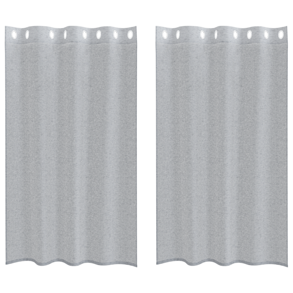 Cortinas con cortinas 2 pcs Gris oscuro 140 x 175 cm Poliéster M 2