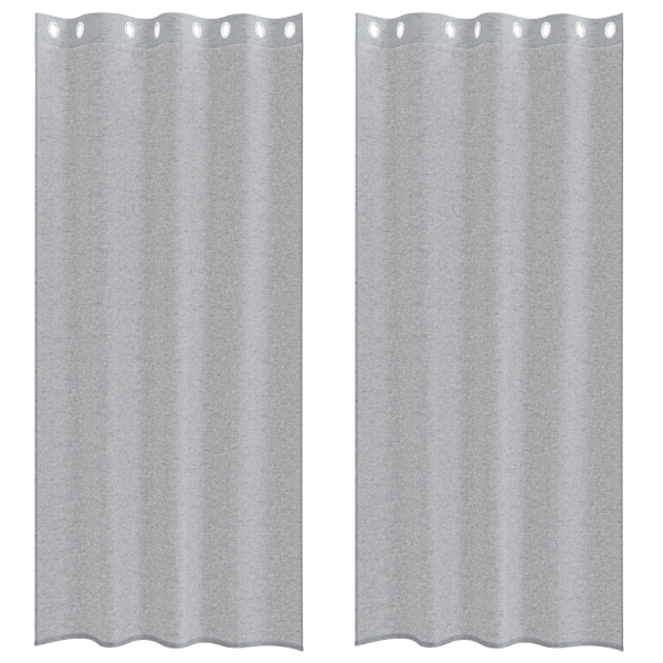 Cortinas 2 pcs Cinzento-escuro 140 x 260 cm Poliéster M 2
