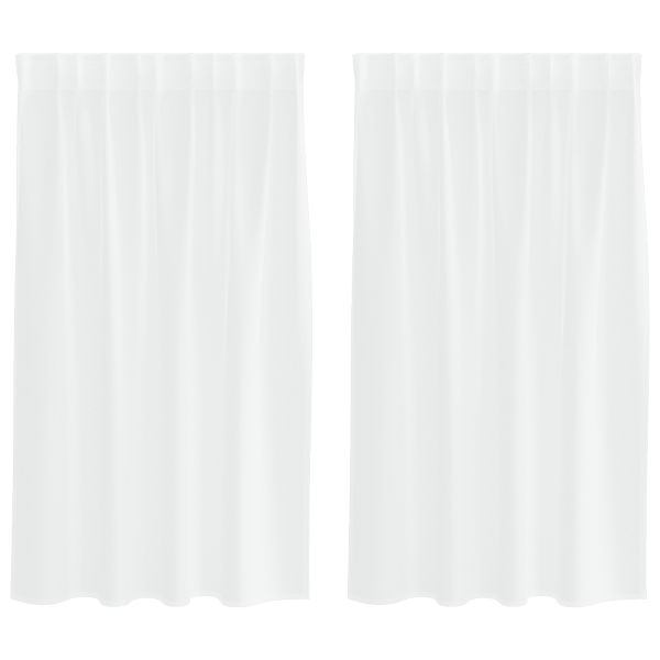Cortinas con cortinas 2 pcs Blanco 140 x 140 cm Poliéster M 2
