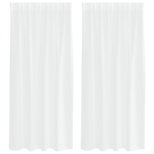 Cortinas com cortinas 2 pcs Branco 140 x 175 cm Poliéster H