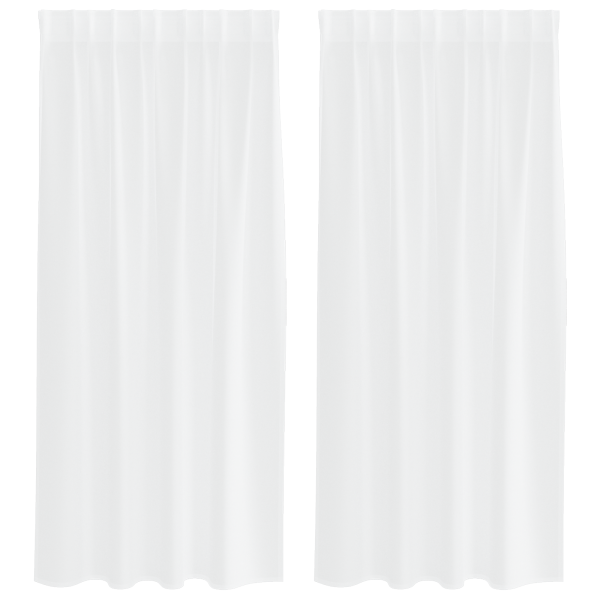Cortinas con cortinas 2 pcs Blanco 140 x 175 cm Poliéster M 2