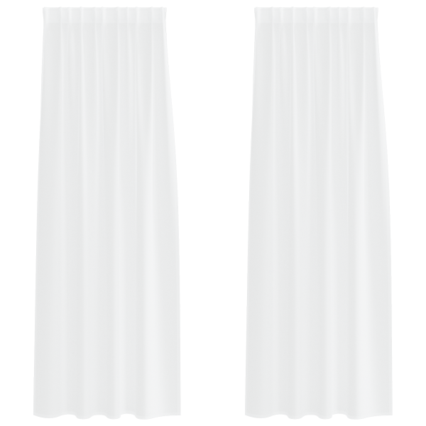 Cortinas con cortinas 2 pcs Blanco 140 x 225 cm Poliéster M 2