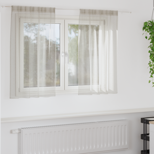 Cortinas con cortinas 2 pcs Crema 140 x 140 cm Poliéster D