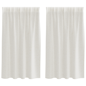 Cortinas com cortinas 2 pcs Creme 140 x 140 cm Poliéster H