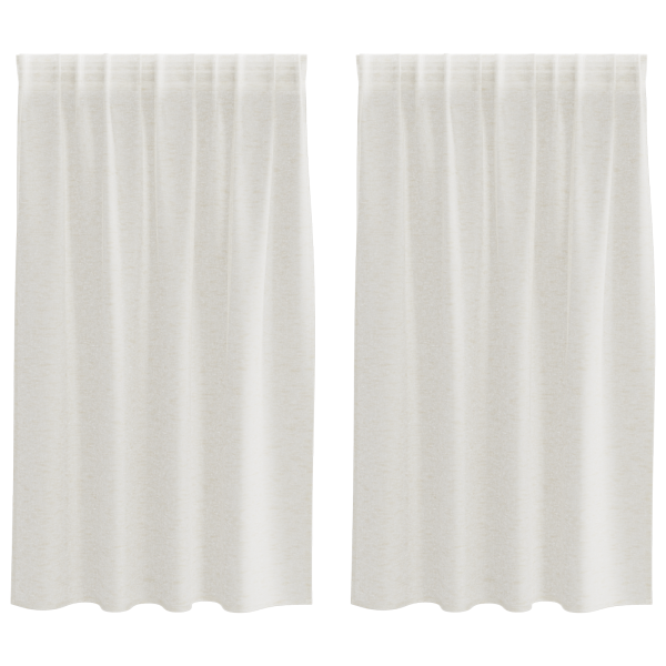 Cortinas com cortinas 2 pcs Creme 140 x 140 cm Poliéster M 2