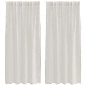 Cortinas com cortinas 2 pcs Creme 140 x 175 cm Poliéster H