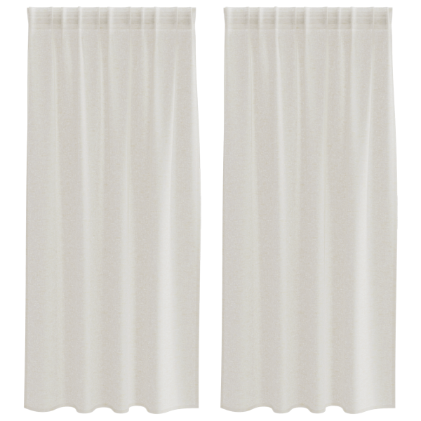 Cortinas com cortinas 2 pcs Creme 140 x 175 cm Poliéster M 2