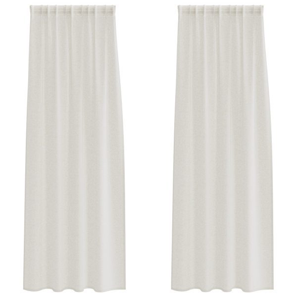 Cortinas con cortinas 2 pcs Crema 140 x 225 cm Poliéster M 2