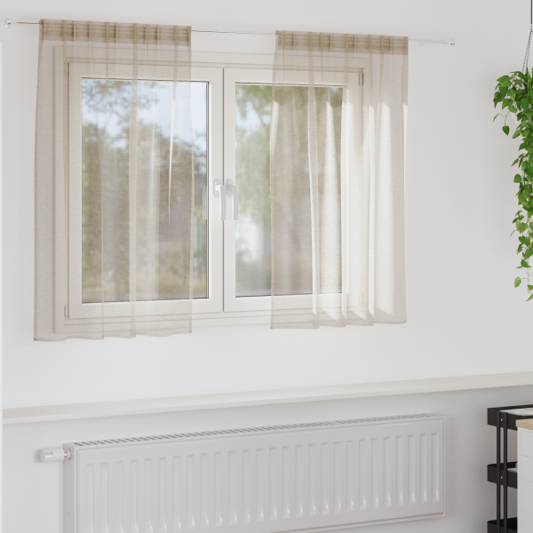 Cortinas con cortinas 2 pcs Arena 140 x 140 cm Poliéster D