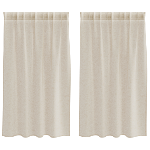 Cortinas com cortinas 2 pcs Areia 140 x 140 cm Poliéster H