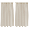 Cortinas com cortinas 2 pcs Areia 140 x 140 cm Poliéster 2