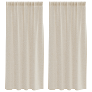 Cortinas com cortinas 2 pcs Areia 140 x 175 cm Poliéster H