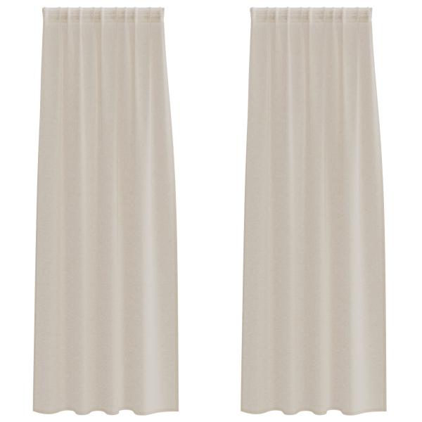 Cortinas com cortinas 2 pcs Areia 140 x 260 cm Poliéster M 2