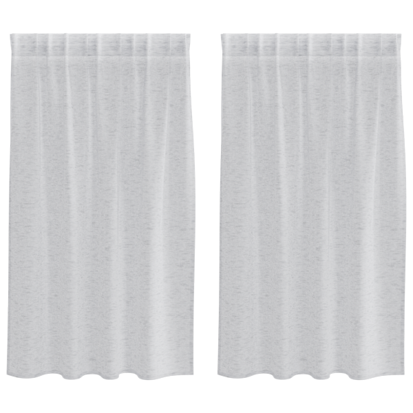 Cortinas 2 pcs Cinzento-claro 140 x 140 cm Poliéster M 2