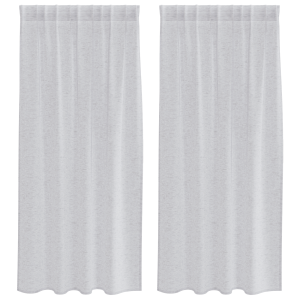 Cortinas 2 pcs Cinzento-claro 140 x 175 cm Poliéster H