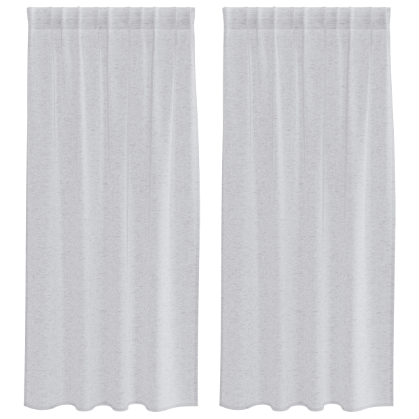 Cortinas 2 pcs Cinzento-claro 140 x 175 cm Poliéster M 2