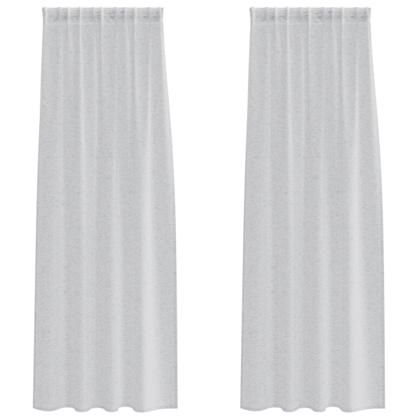 Cortinas con cortinas 2 pcs Gris claro 140 x 245 cm Poliéster M 2