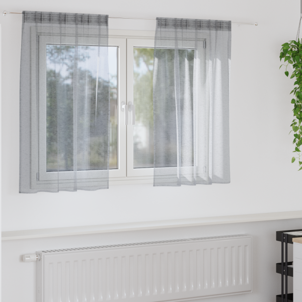 Cortinas con cortinas 2 pcs Gris oscuro 140 x 140 cm Poliéster D