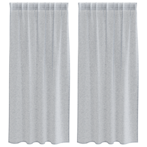 Cortinas con cortinas 2 pcs Gris oscuro 140 x 175 cm Poliéster H