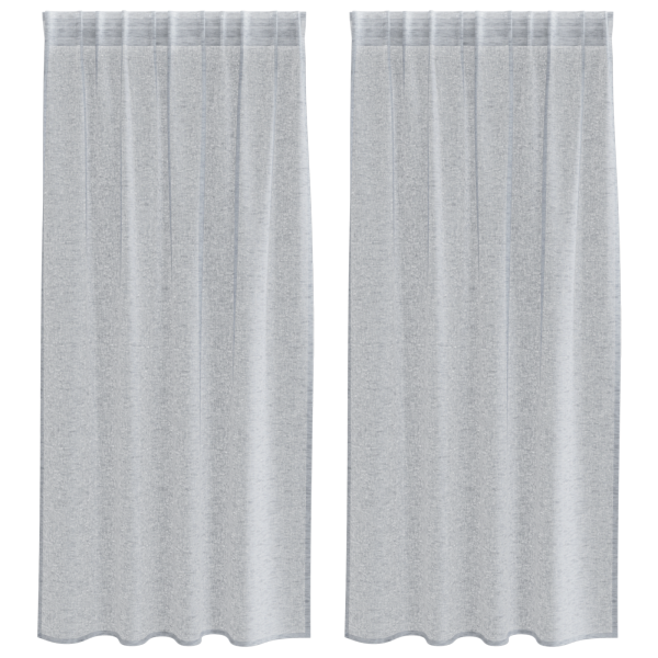 Cortinas 2 pcs Cinzento-escuro 140 x 175 cm Poliéster M 2