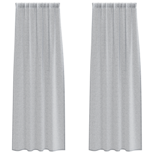 Cortinas 2 pcs Cinzento-escuro 140 x 245 cm Poliéster H