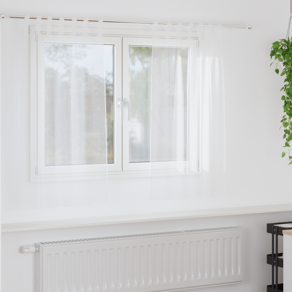 Cortinas con cortinas 2 pcs Blanco 140 x 140 cm Poliéster D