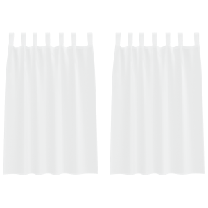 Cortinas con cortinas 2 pcs Blanco 140 x 140 cm Poliéster H