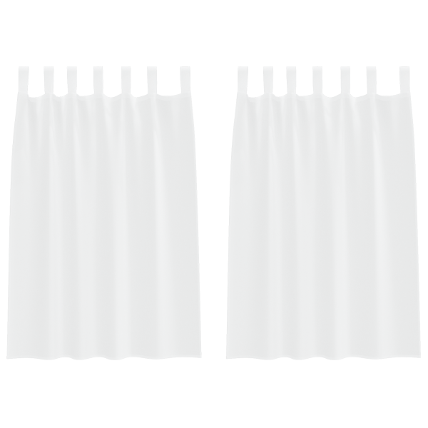 Cortinas com cortinas 2 pcs Branco 140 x 140 cm Poliéster M 2