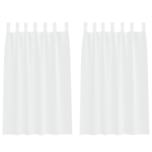 Cortinas con cortinas 2 pcs Blanco 140 x 175 cm Poliéster H