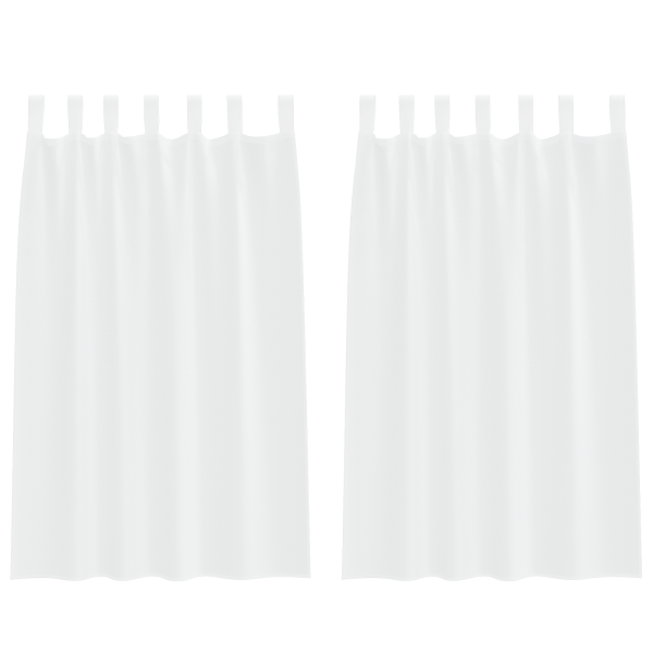 Cortinas con cortinas 2 pcs Blanco 140 x 175 cm Poliéster M 2